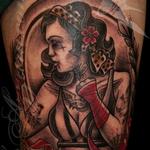 Tattoos - Boxer lady with tiger portrait - 115559